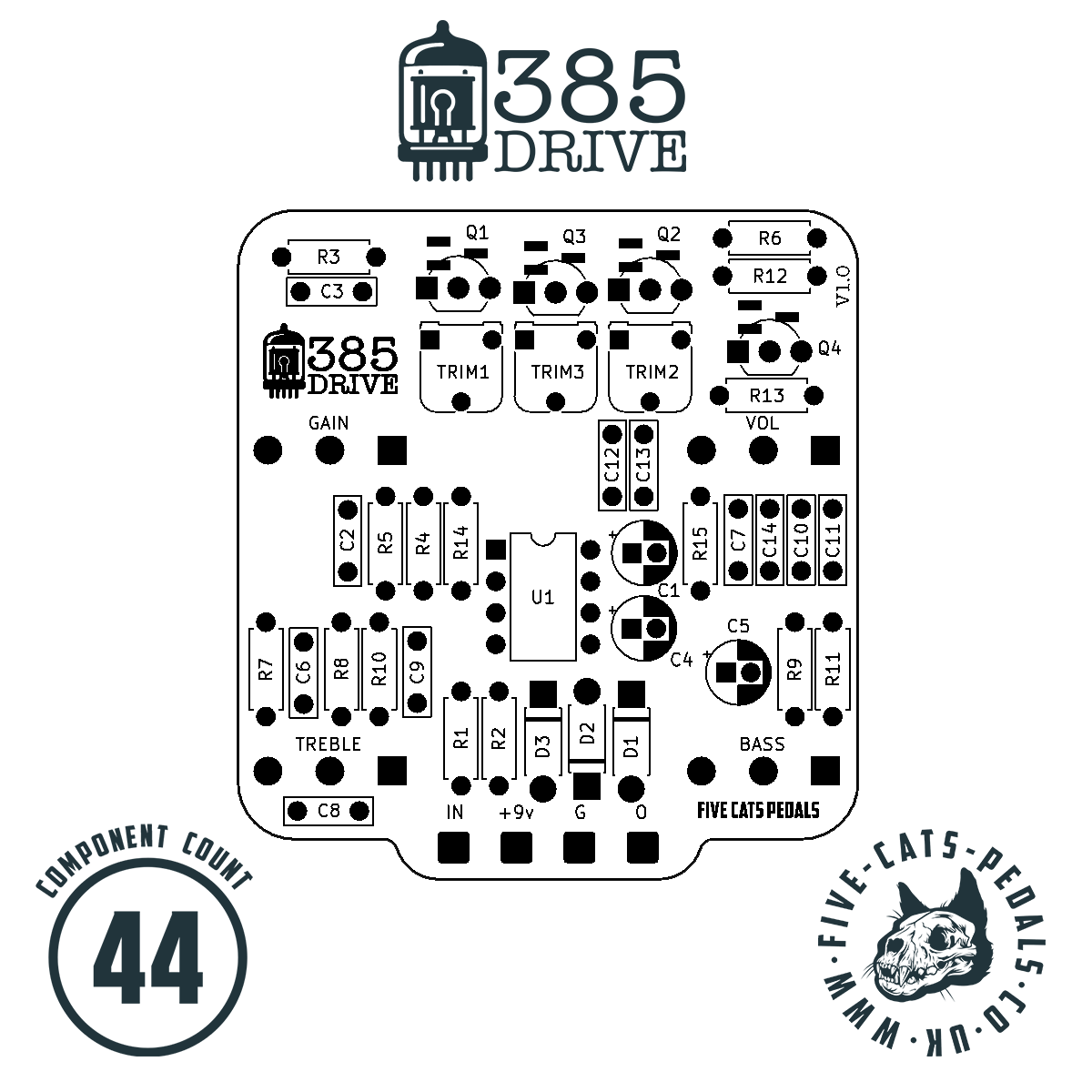 Walrus AudioウォルラスOverdrive clone 385 Drive - Walrus Audio 385 Overdrive Clone - Five Cats Pedals