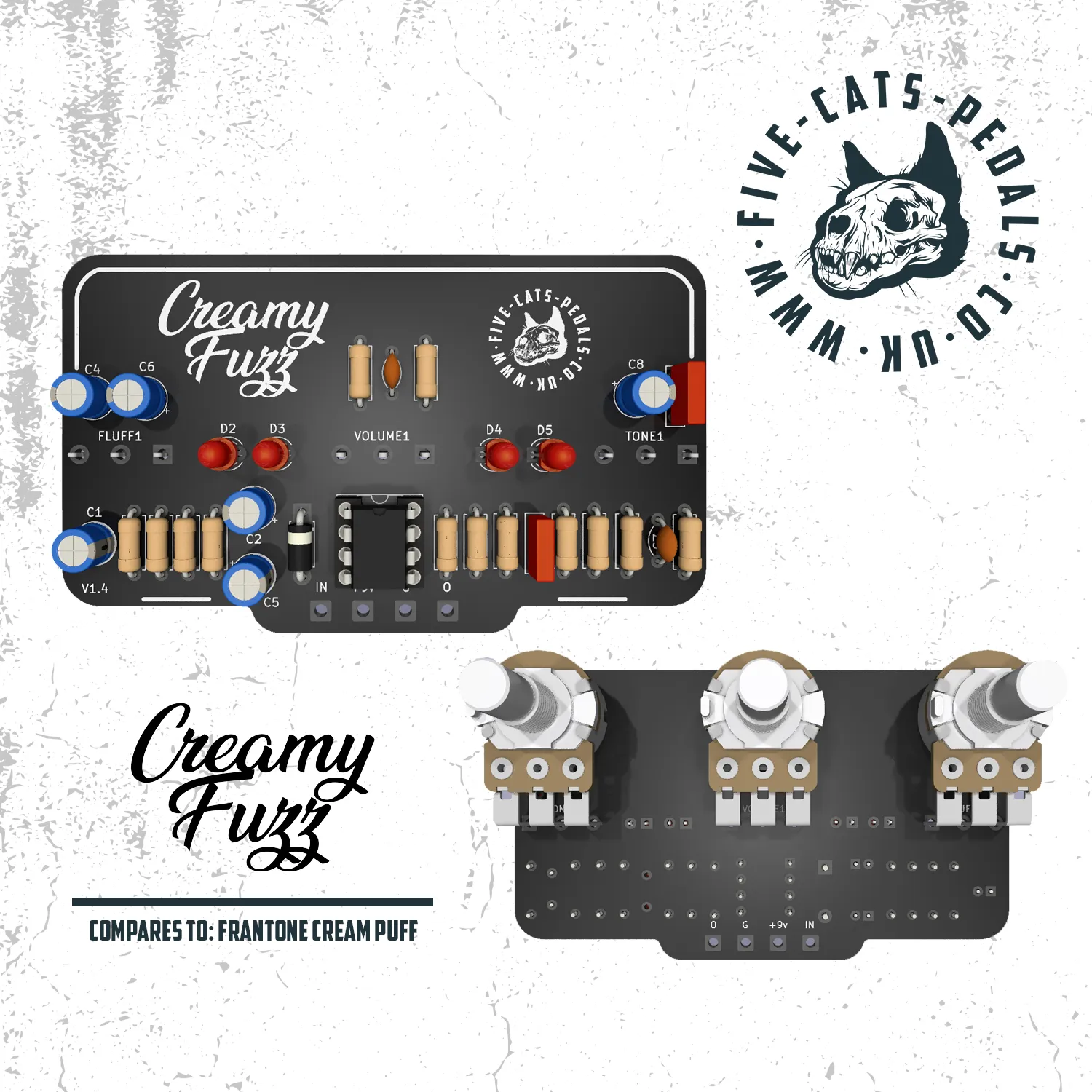Creamy Fuzz - Frantone Cream Puff Clone - Five Cats Pedals