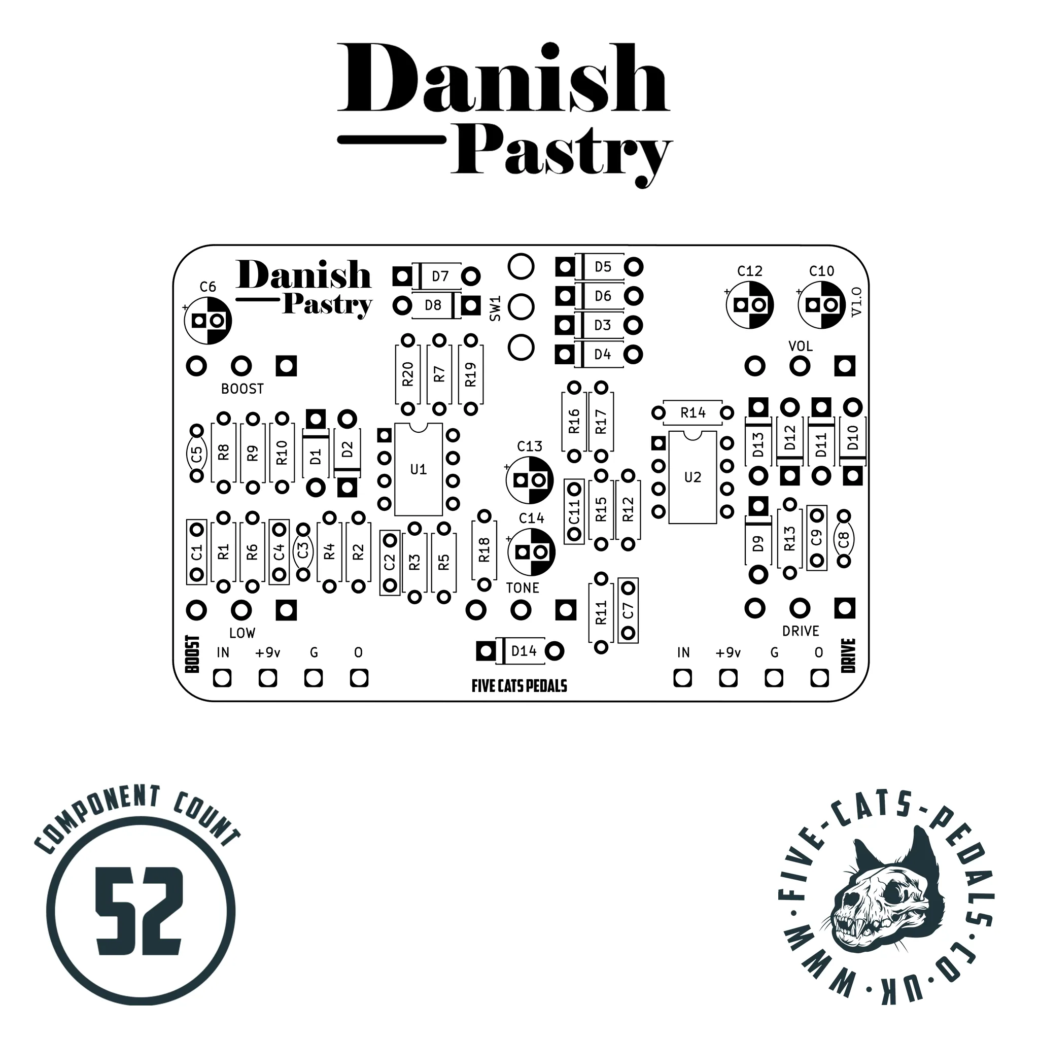 Danish Pastry - Thorpy FX The Dane Mk II Clone - Five Cats Pedals